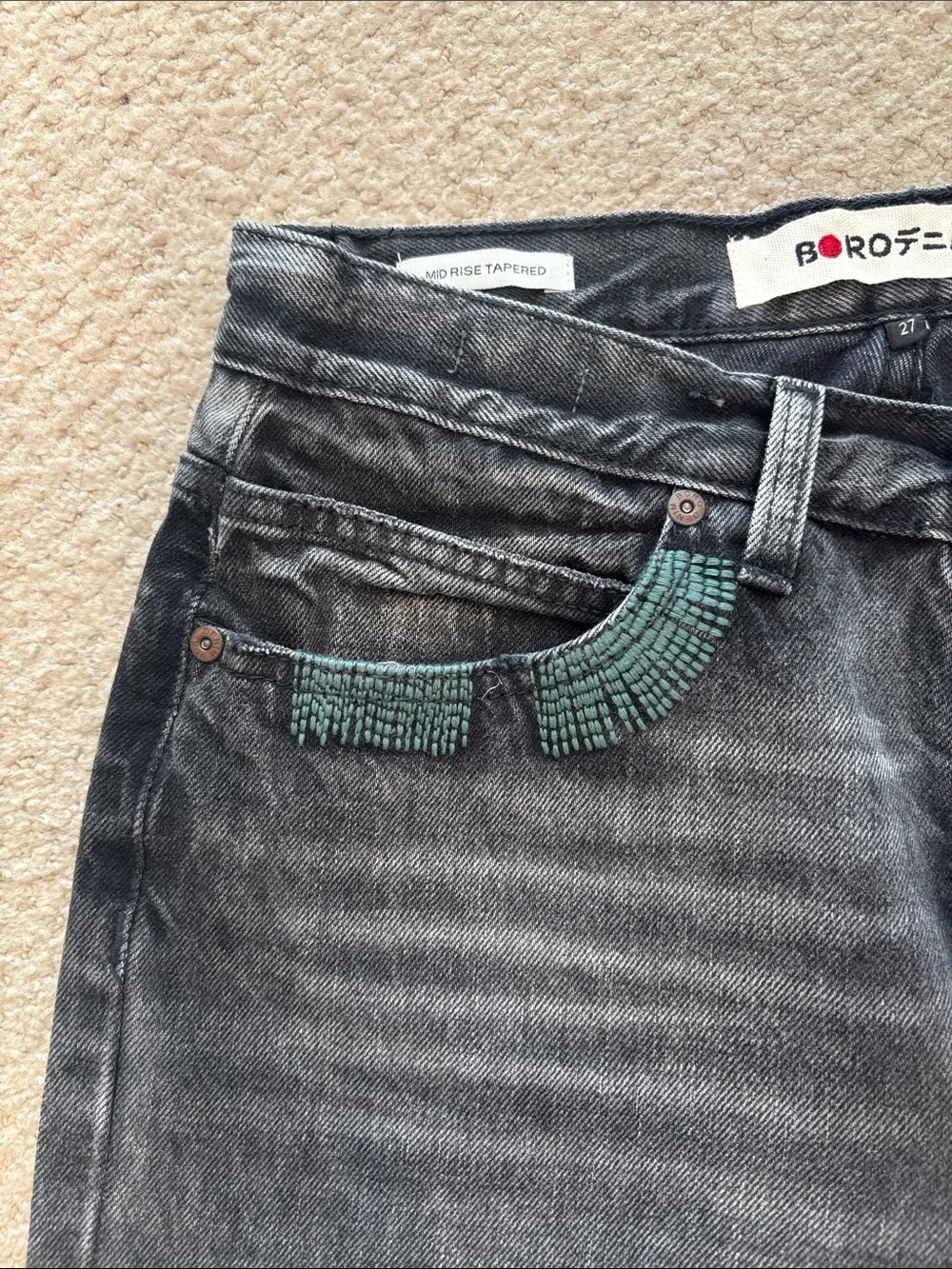 NEW Boro Denim Sapporo Women’s Jeans Black Mid-Rise Tapered Jeans